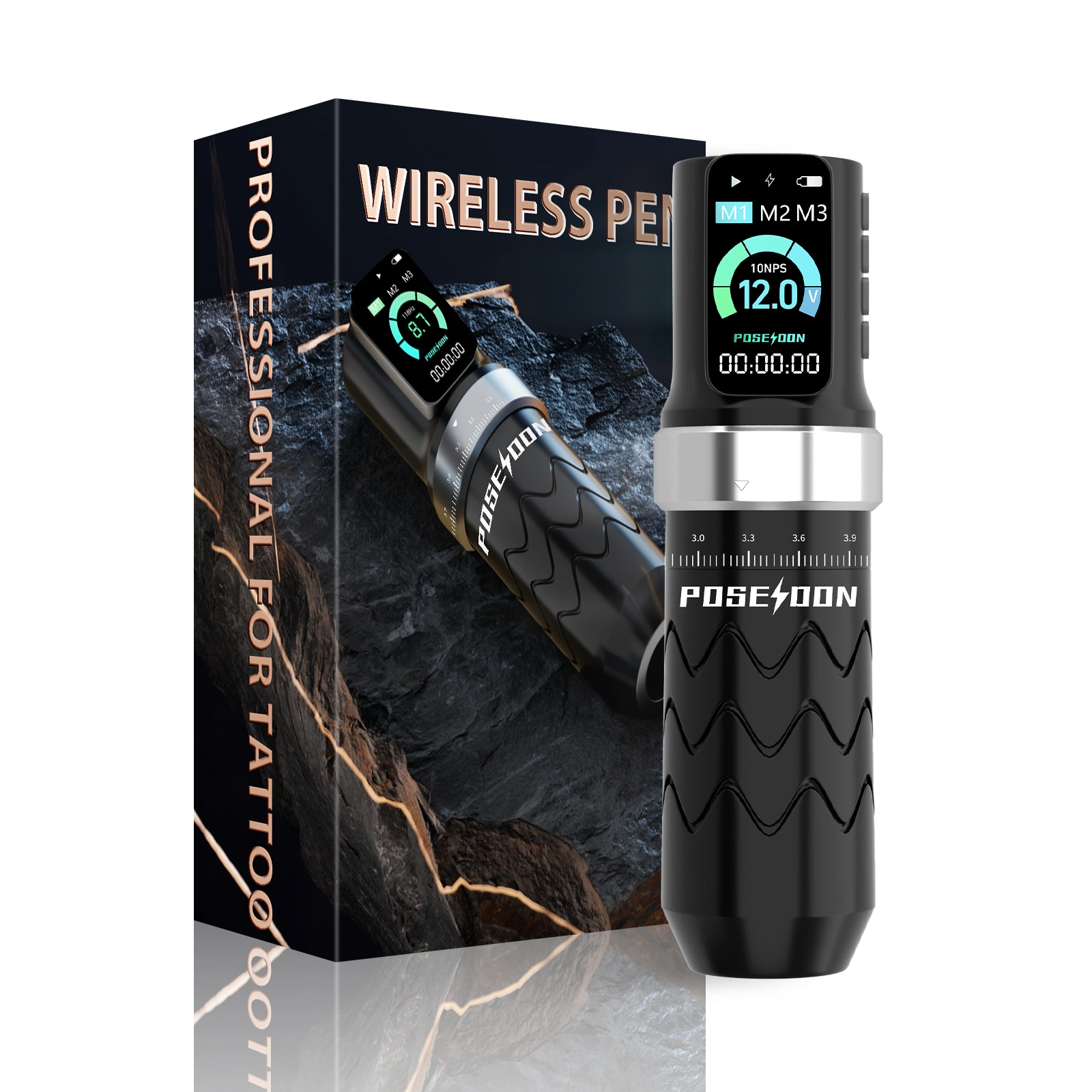 Poseidon B 1 POSEIDON BLK ADJUSTABLE WIRELESS TATTO PEN - Image 1