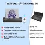 MHT-P8008 BLUETOOTH WIRELESS THERMAL STENCIL TATTOO PRINTER - Image 7