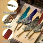 CALIGRAPHY WRITING FEATHER QUILL INK DIP PEN C1 - Image 3