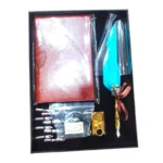 CALIGRAPHY WRITING FEATHER QUILL INK DIP PEN WITH LEATHER RICE PAPER NOTEBOOK C3 - Image 9