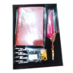 CALIGRAPHY WRITING FEATHER QUILL INK DIP PEN WITH LEATHER RICE PAPER NOTEBOOK C3 - Image 10