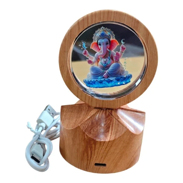 A CRYSTAL MOVING GANESHA JI WITH LED LIGHT