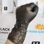 BLACK NITRILE TATTOO GLOVES 100 PCS - Image 3