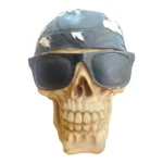 SKULL BIKER WITH BLACK BANDANA & SUNGLASSES