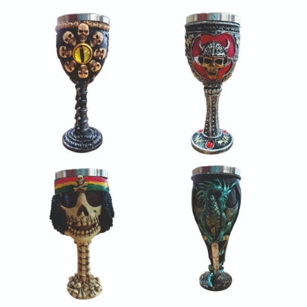 SKULL STEEL WINE GLASS
