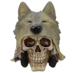 SKULL WIHT NIGHT WOLF HEAD - Image 6