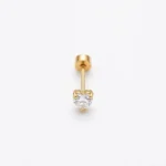 UNISEX GEOMETRIC HEART SHAPED PURE STAINLESS STEEL STUD EARING