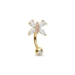 CRYSTAL BUTTERFLY SHAPED PURE STAINLESS STEEL BELLY RING - Image 3